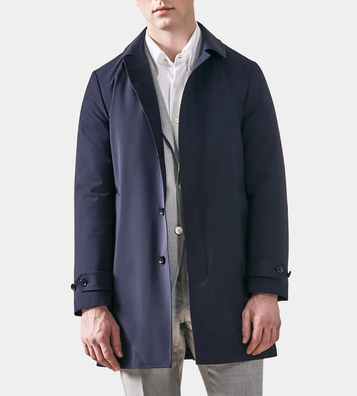 Loro Piana High Tenacity Stormsystem Fine Twill Dark Blue Wool