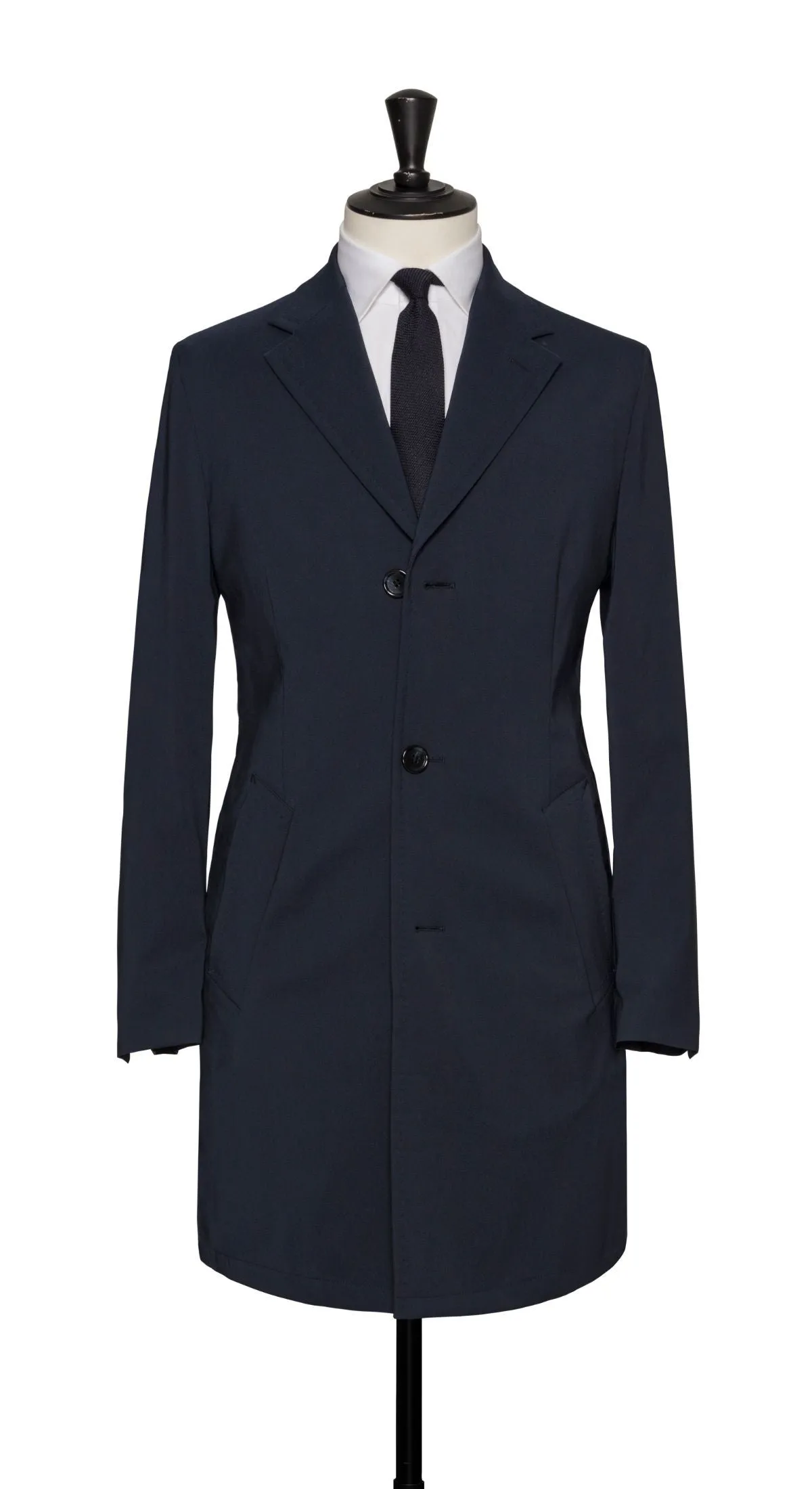 Loro Piana Lightweight Bonded Tropical Stormsystem Navy Wool & Silk Stretch