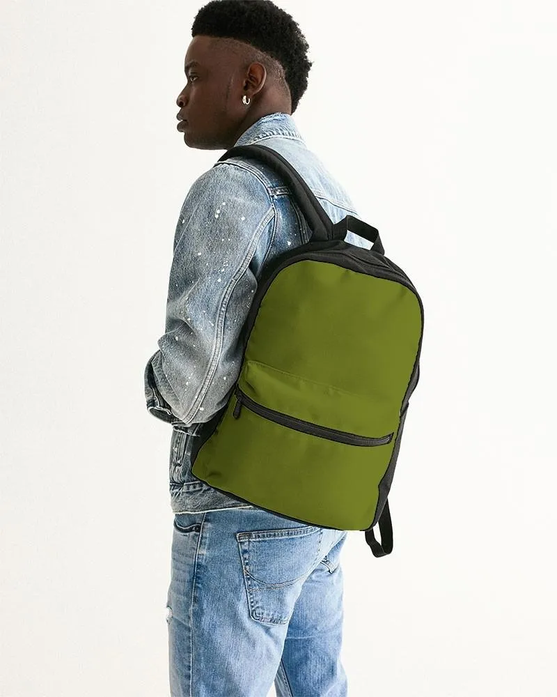 Medium Dark Yellow Warm Green Canvas Backpack | Medium Dark Pure Yellow Warm Green | C25M0Y100K60