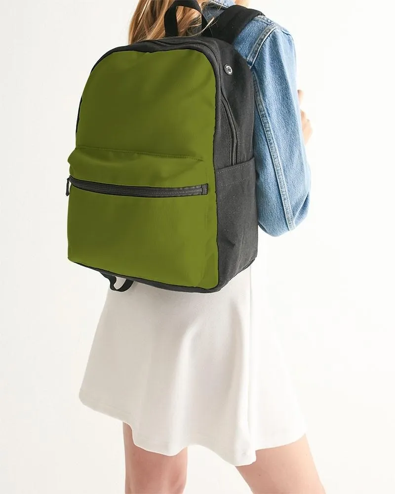 Medium Dark Yellow Warm Green Canvas Backpack | Medium Dark Pure Yellow Warm Green | C25M0Y100K60
