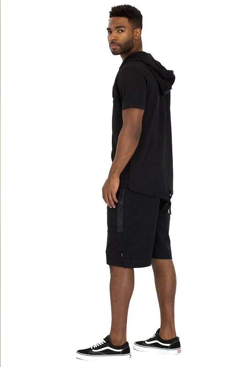 Mens Black Cage Athletic Short Set