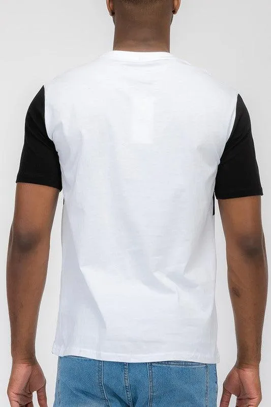 Mens Color Block Short Sleeve T-shirt