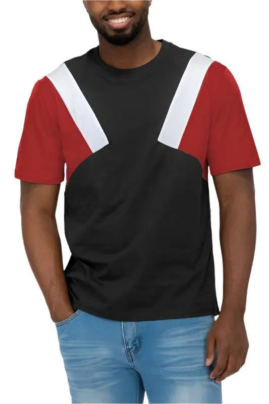 Mens Color Block Short Sleeve T-shirt