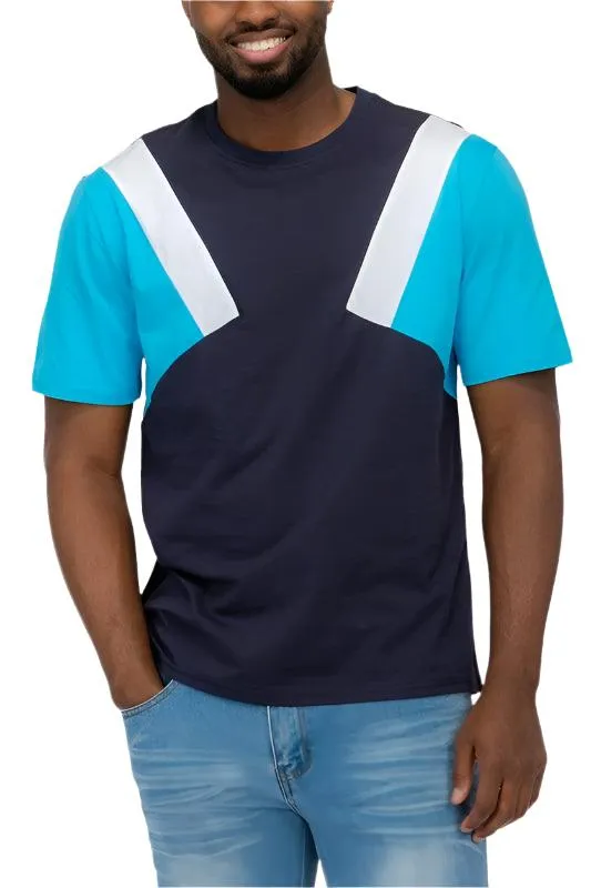 Mens Color Block Short Sleeve T-shirt