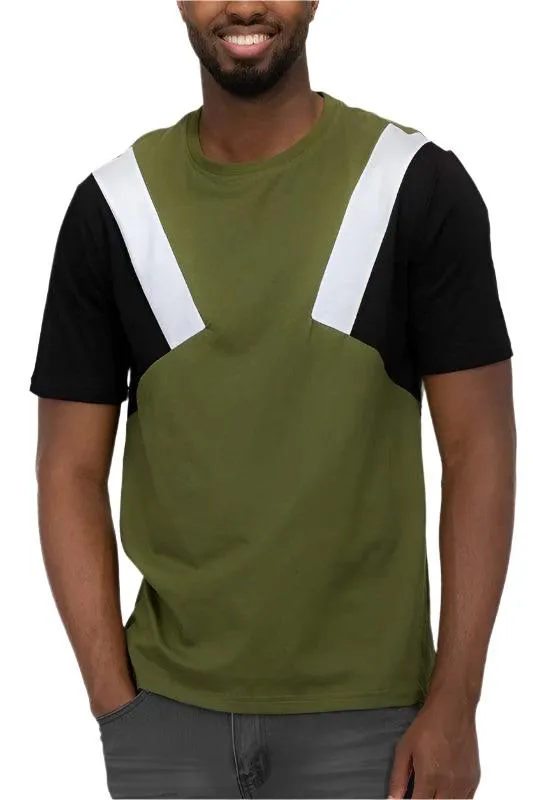 Mens Color Block Short Sleeve T-shirt