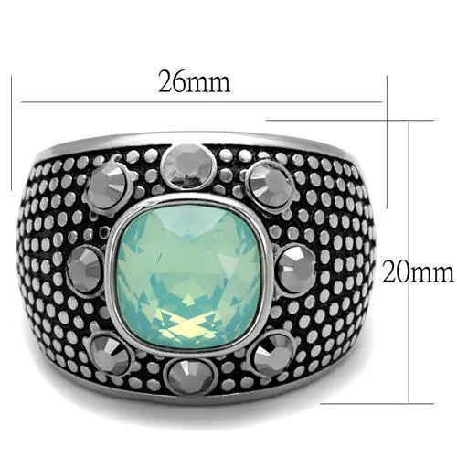 Mens Fire Opal Dotted Stainless Steel Synthetic Crystal
