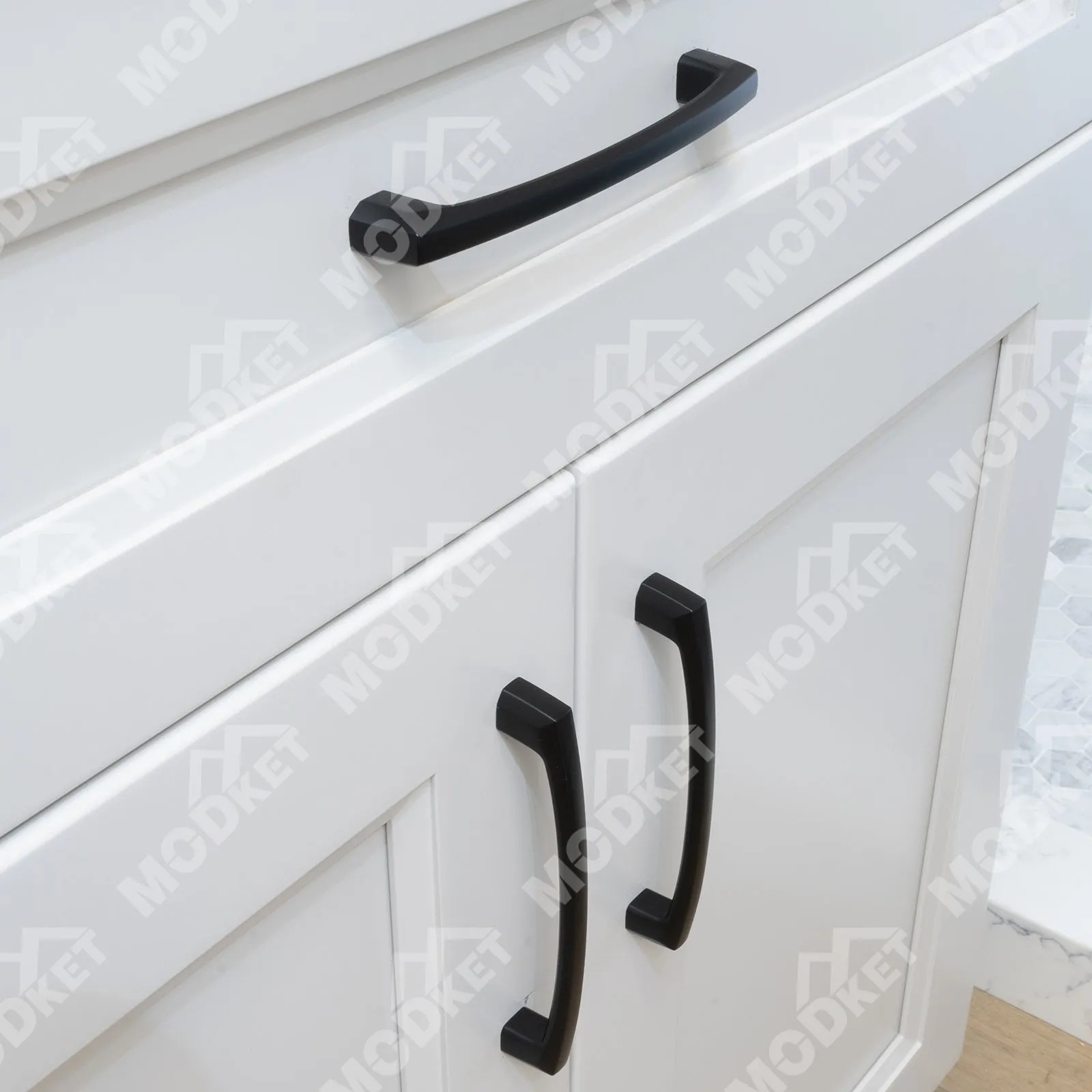 MH1660 Solid Matte Black Cabinet Pulls Handles