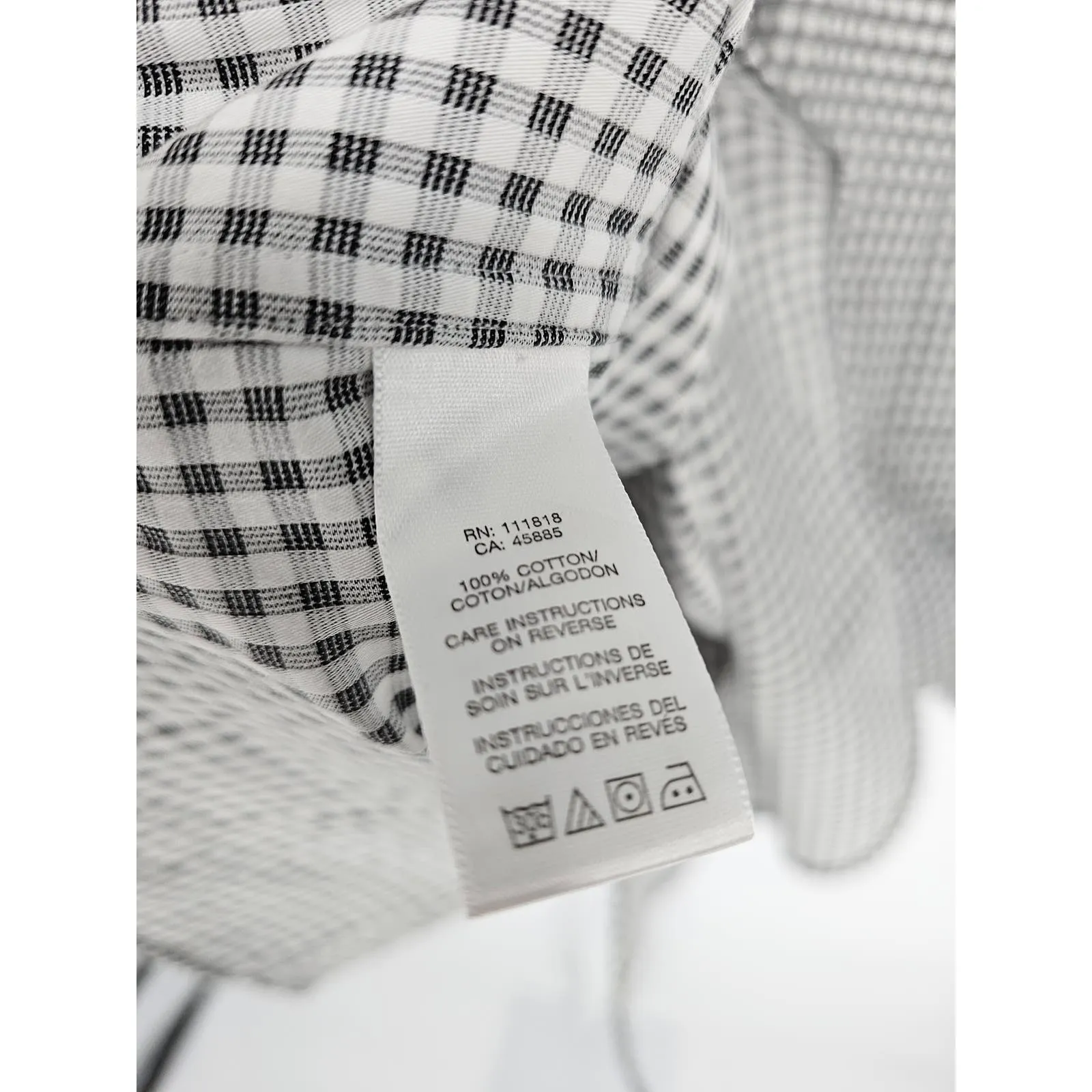 Michael by Michael Kors Mens Sz M Long Sleeve Dress Shirt Plaid Cotton Gray