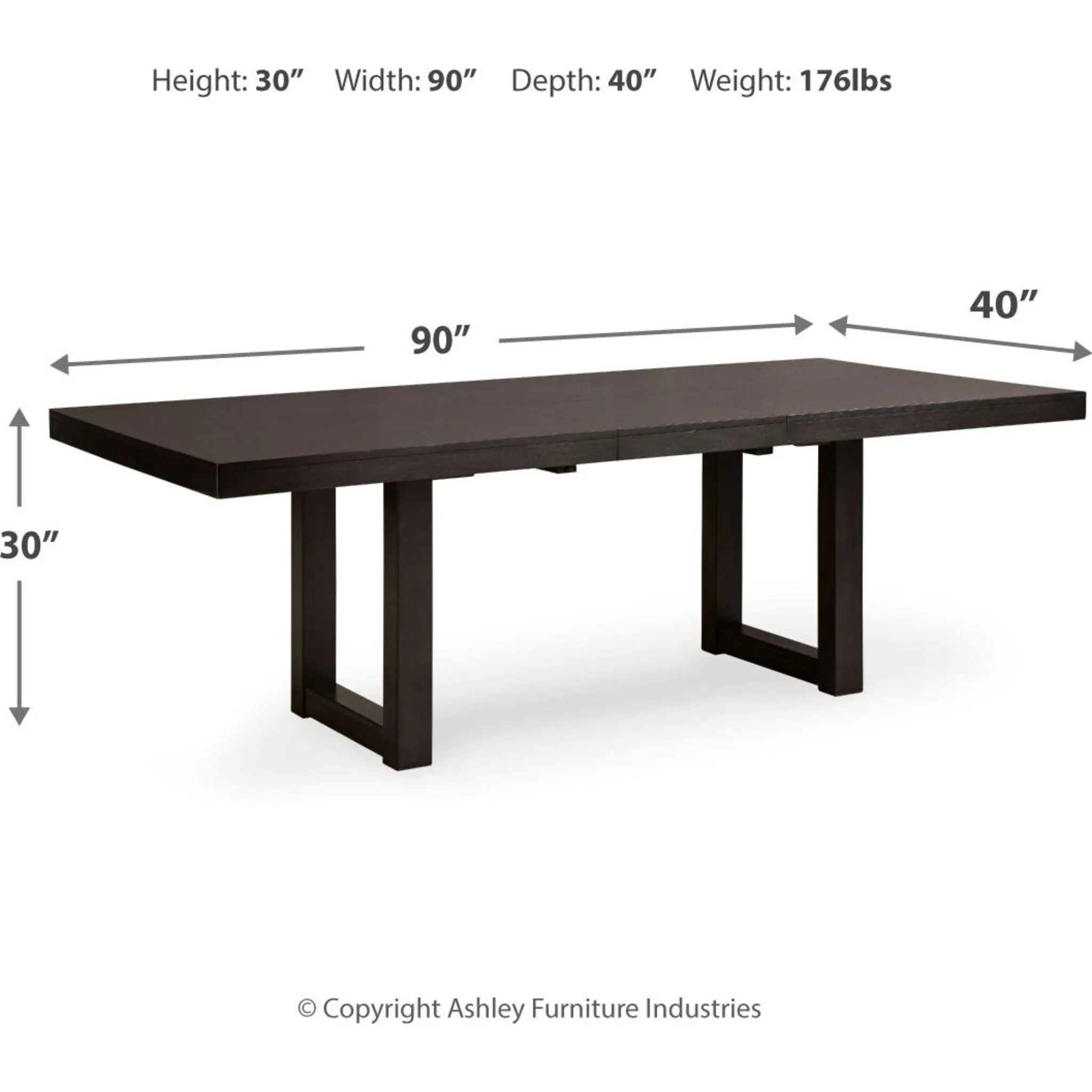 Neymorton Dining Extension Table - Dark Grayish Brown - (D618-35)