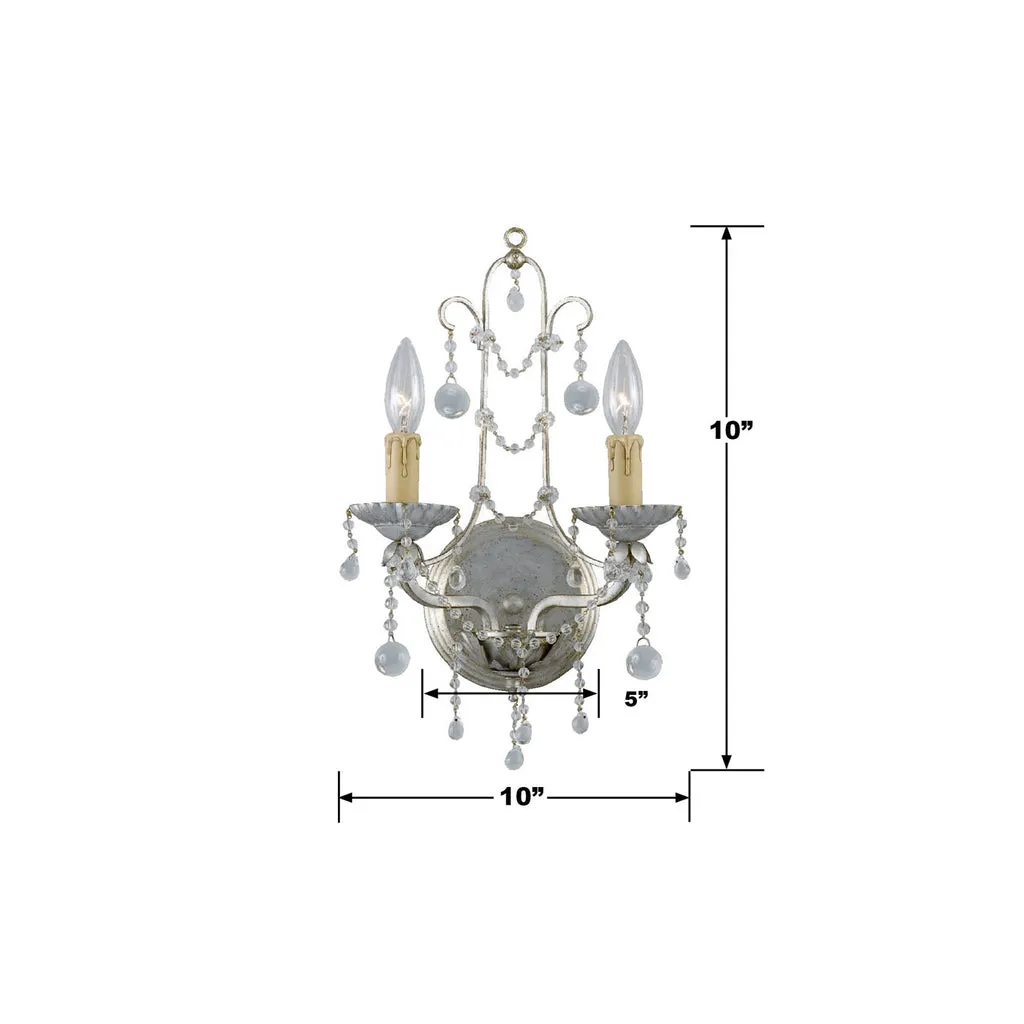 Paris Market 2 Light Silver Leaf Sconce