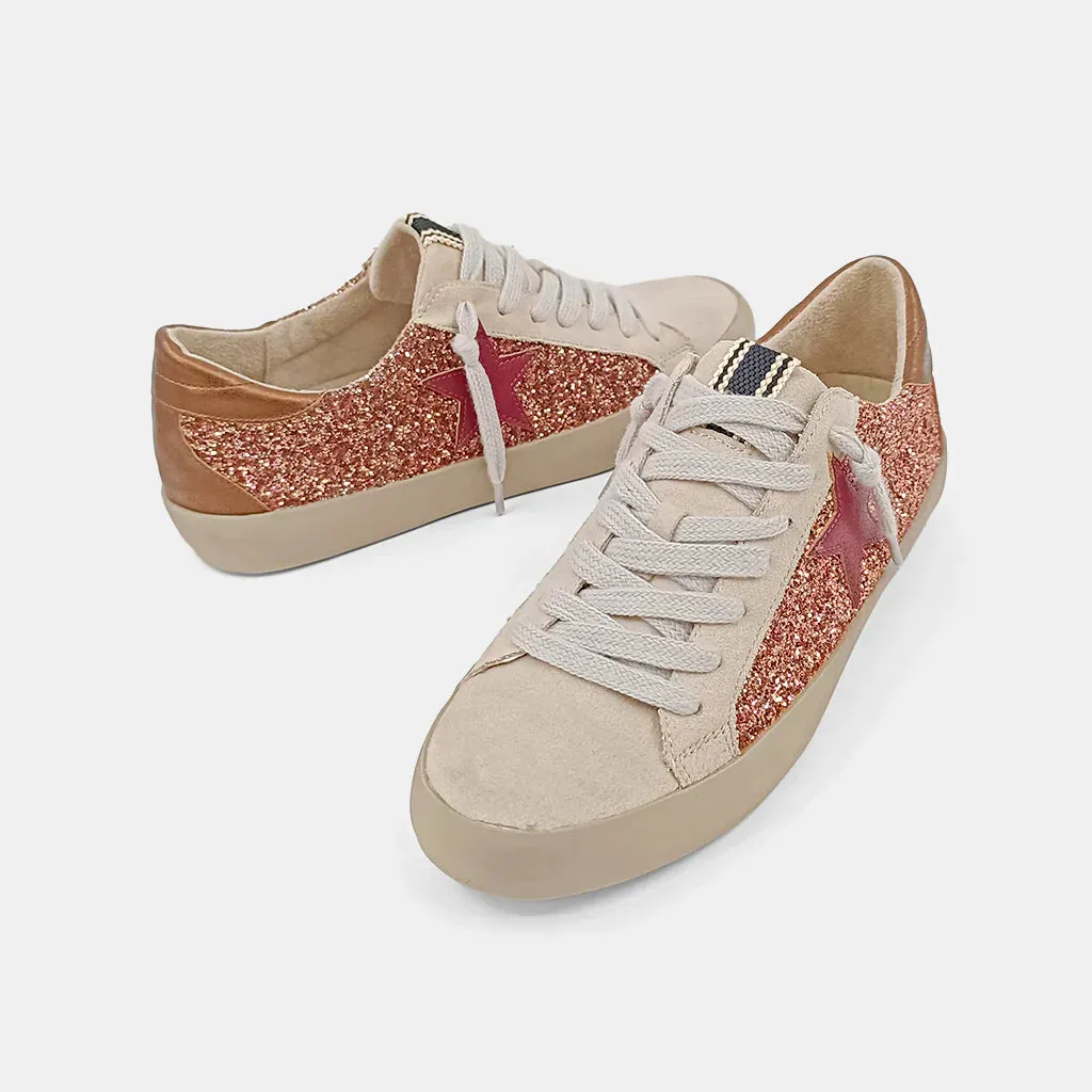 Paula Rose Gold Glitter Sneaker