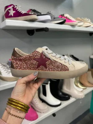 Paula Rose Gold Glitter Sneaker