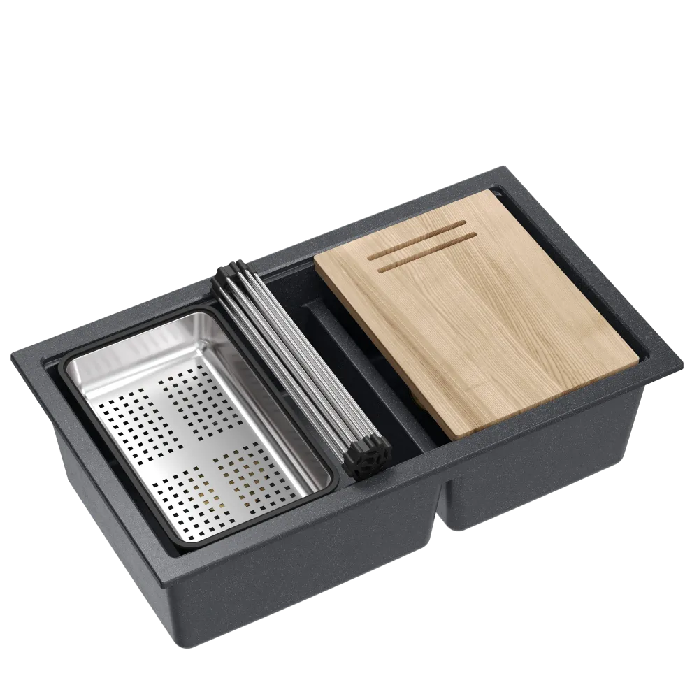 Quadron Logan 120 Black, topmount or undermount sink
