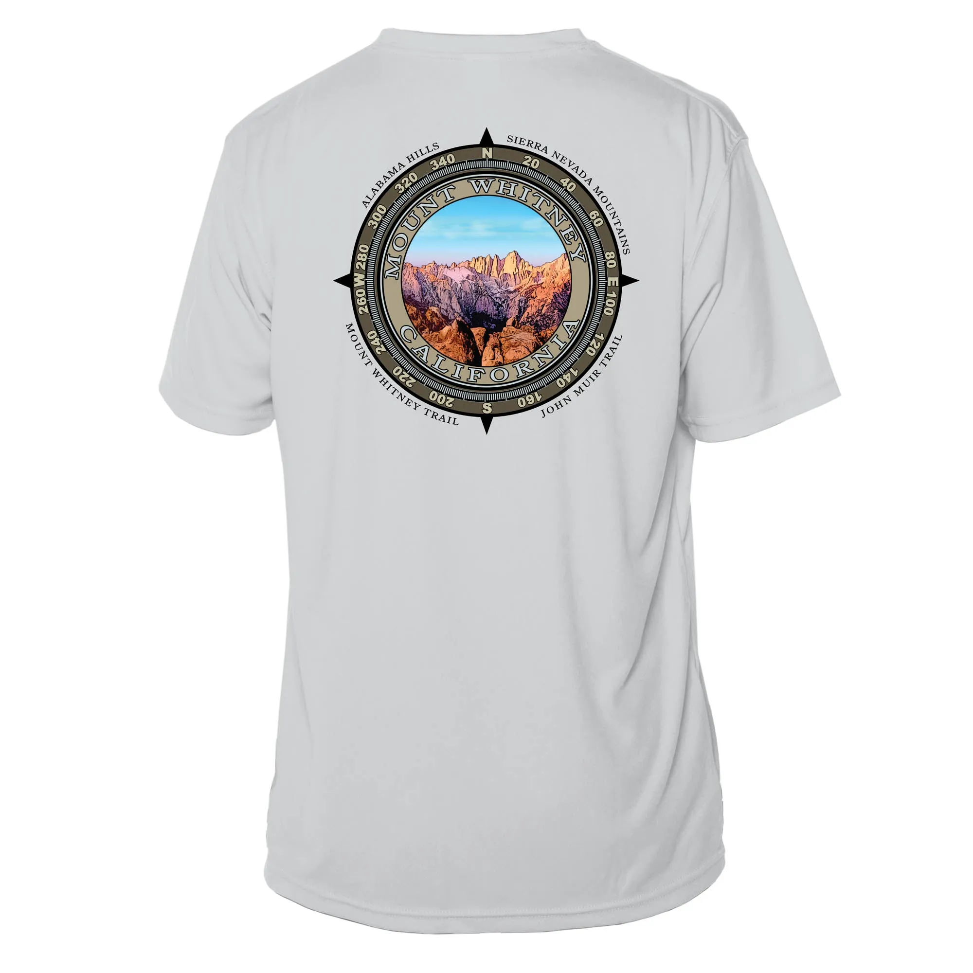 Retro Compass Mount Whitney Microfiber Short Sleeve T-Shirt