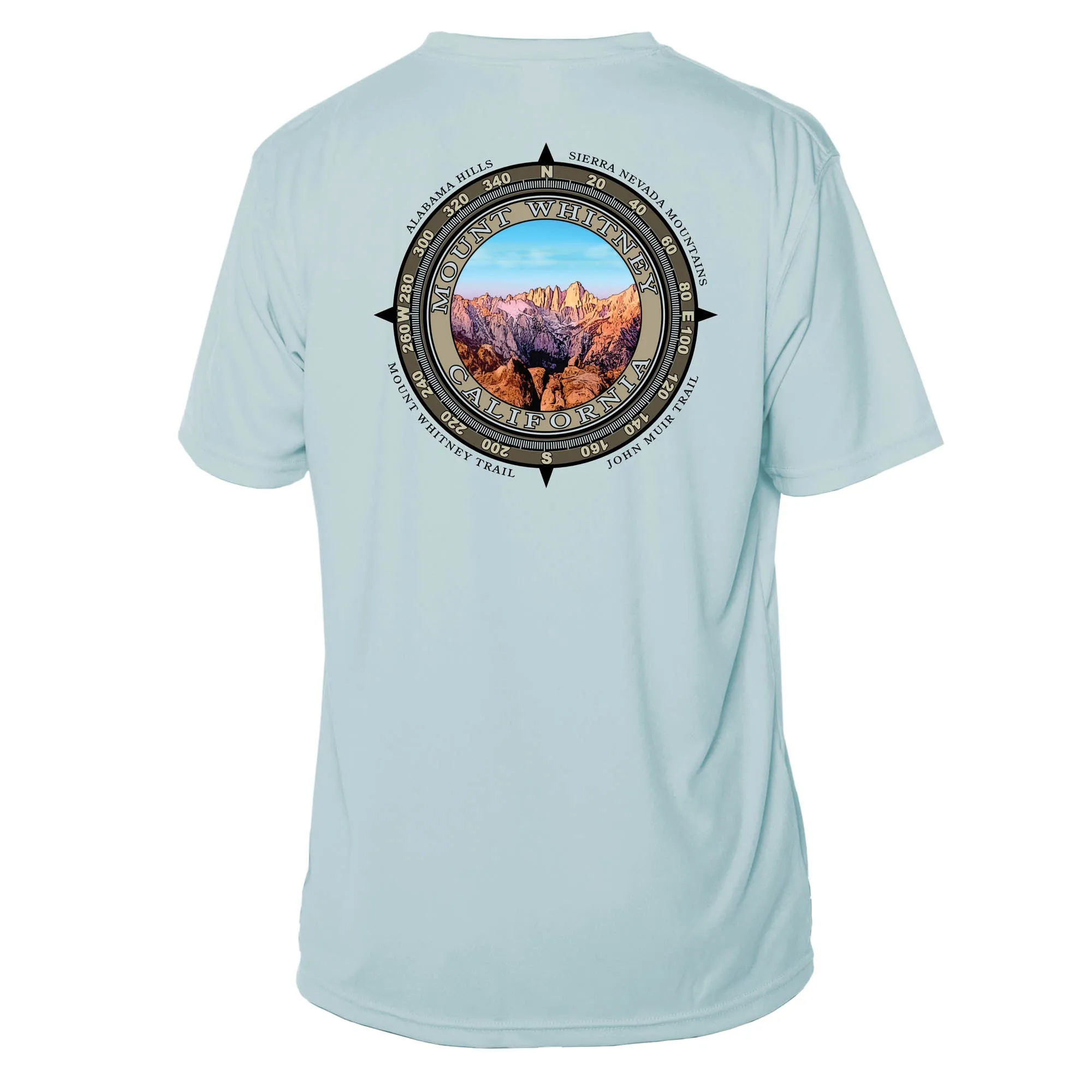Retro Compass Mount Whitney Microfiber Short Sleeve T-Shirt