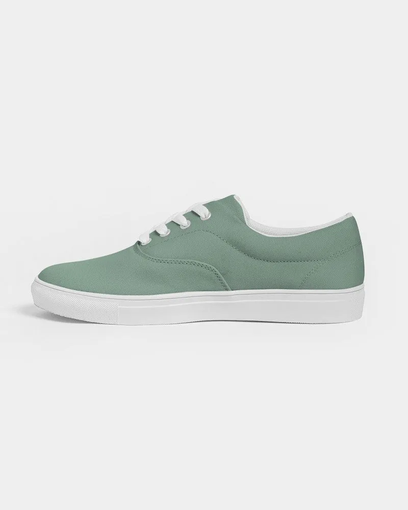 Shaded Pale Pastel Green Gray Canvas Sneakers | Men's | C30M0Y30K30