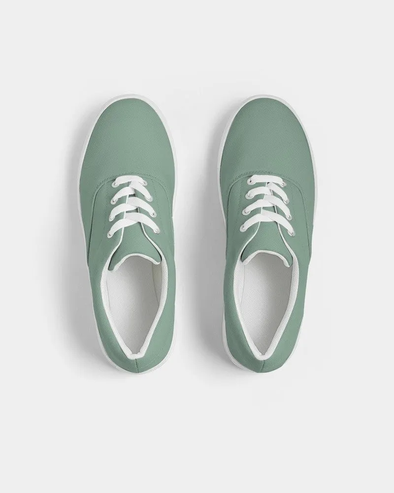 Shaded Pale Pastel Green Gray Canvas Sneakers | Men's | C30M0Y30K30