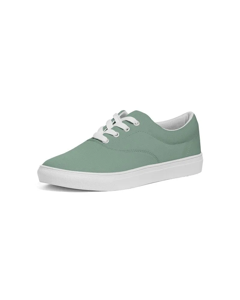 Shaded Pale Pastel Green Gray Canvas Sneakers | Men's | C30M0Y30K30