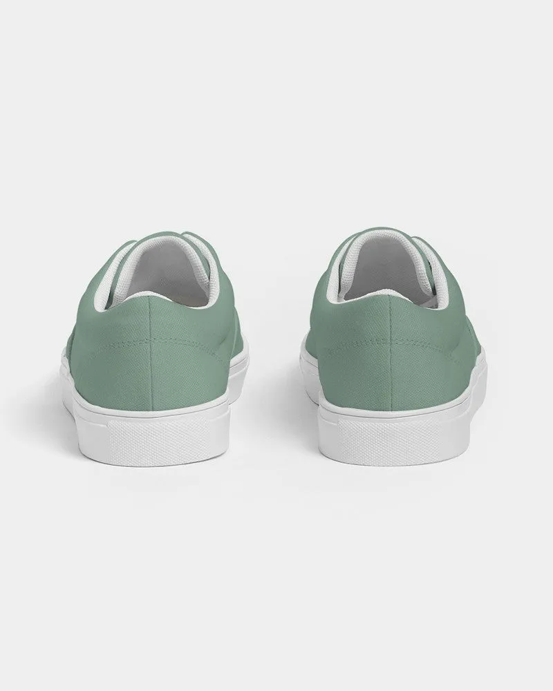 Shaded Pale Pastel Green Gray Canvas Sneakers | Men's | C30M0Y30K30