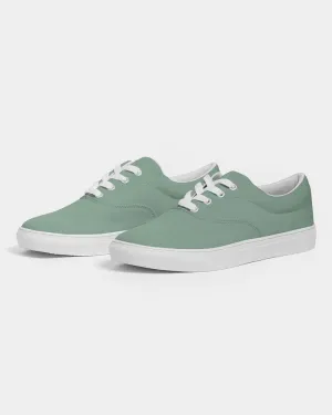 Shaded Pale Pastel Green Gray Canvas Sneakers | Men's | C30M0Y30K30