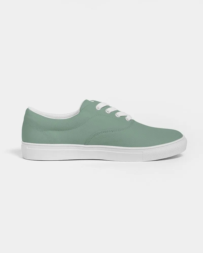 Shaded Pale Pastel Green Gray Canvas Sneakers | Men's | C30M0Y30K30