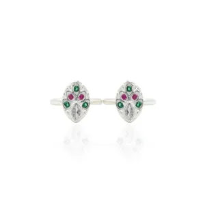 Silver Emerald Enchantment Toe Rings