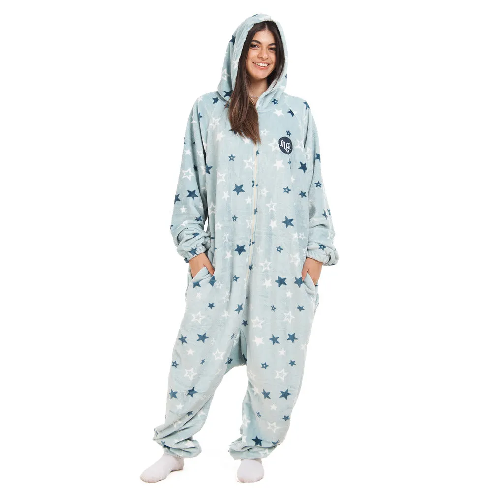 Snuggs Blanket Onesie Light Blue Stars