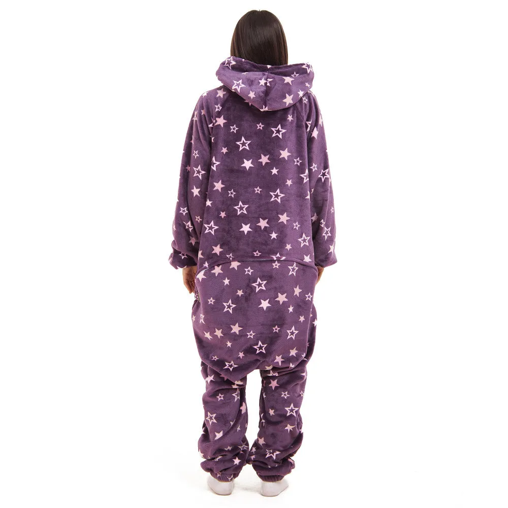 Snuggs Blanket Onesie Purple stars