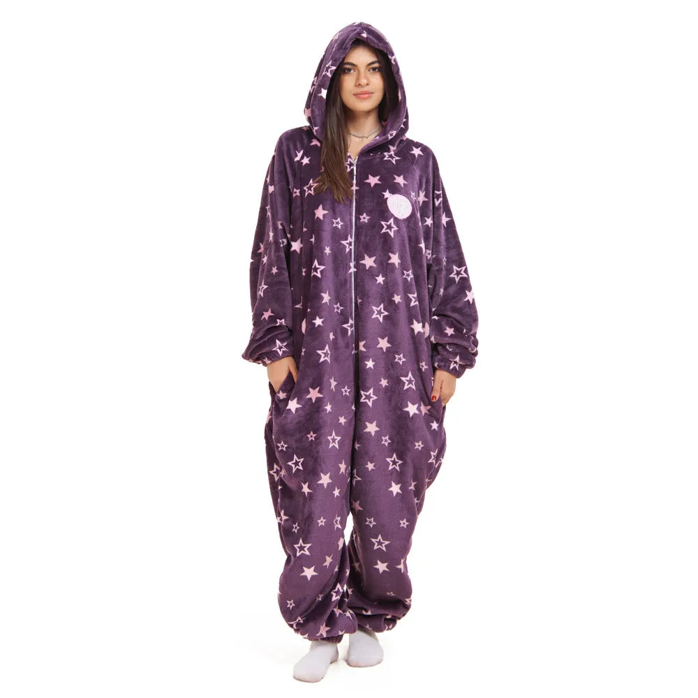 Snuggs Blanket Onesie Purple stars