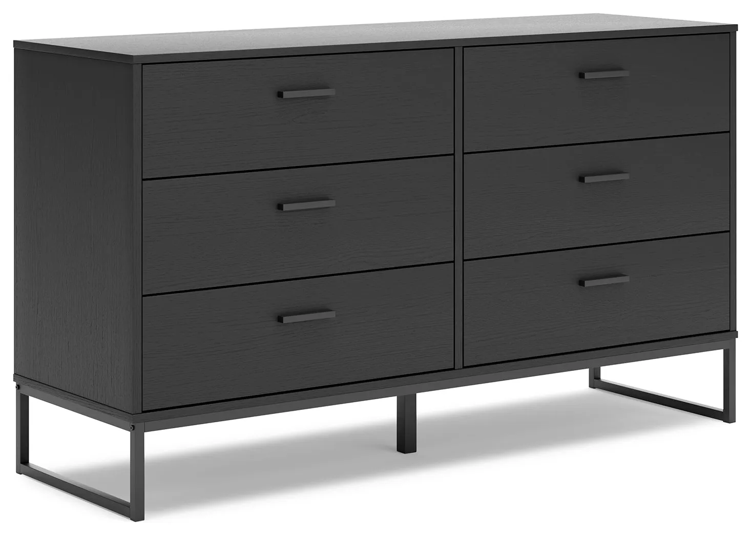 Socalle Full Panel Headboard with Dresser and 2 Nightstands in Black