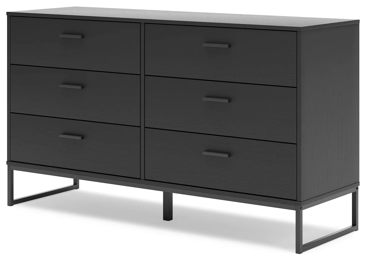 Socalle Full Panel Headboard with Dresser and 2 Nightstands in Black