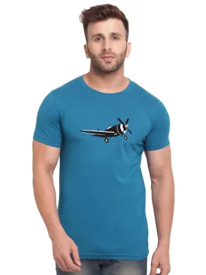 Stylish Printed Half Sleeves Round Neck T-shirt For Men