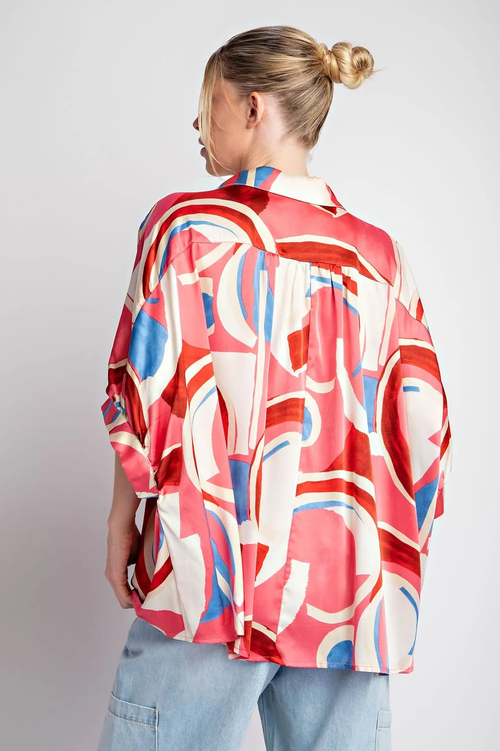 Timeless Treasure Printed Button Up Top