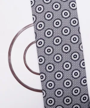 White Colour Traditional Print Cotton Slub Fabric