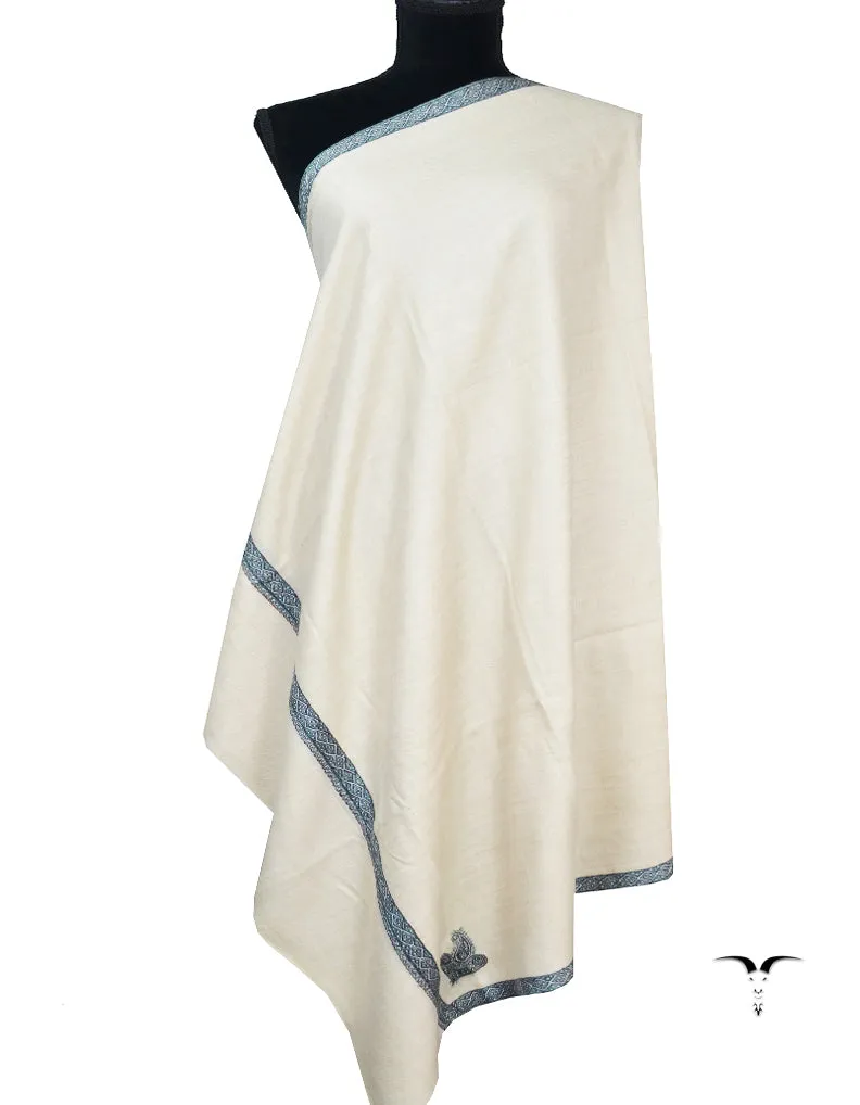 white embroidery pashmina shawl 8514