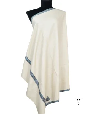 white embroidery pashmina shawl 8514