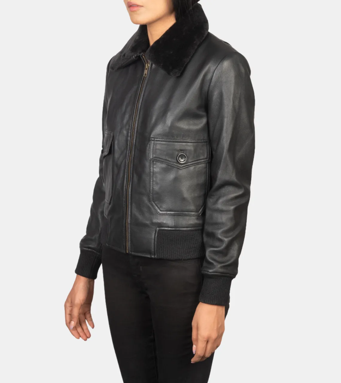 Winifred Women's Black Shearling Leather Jacket