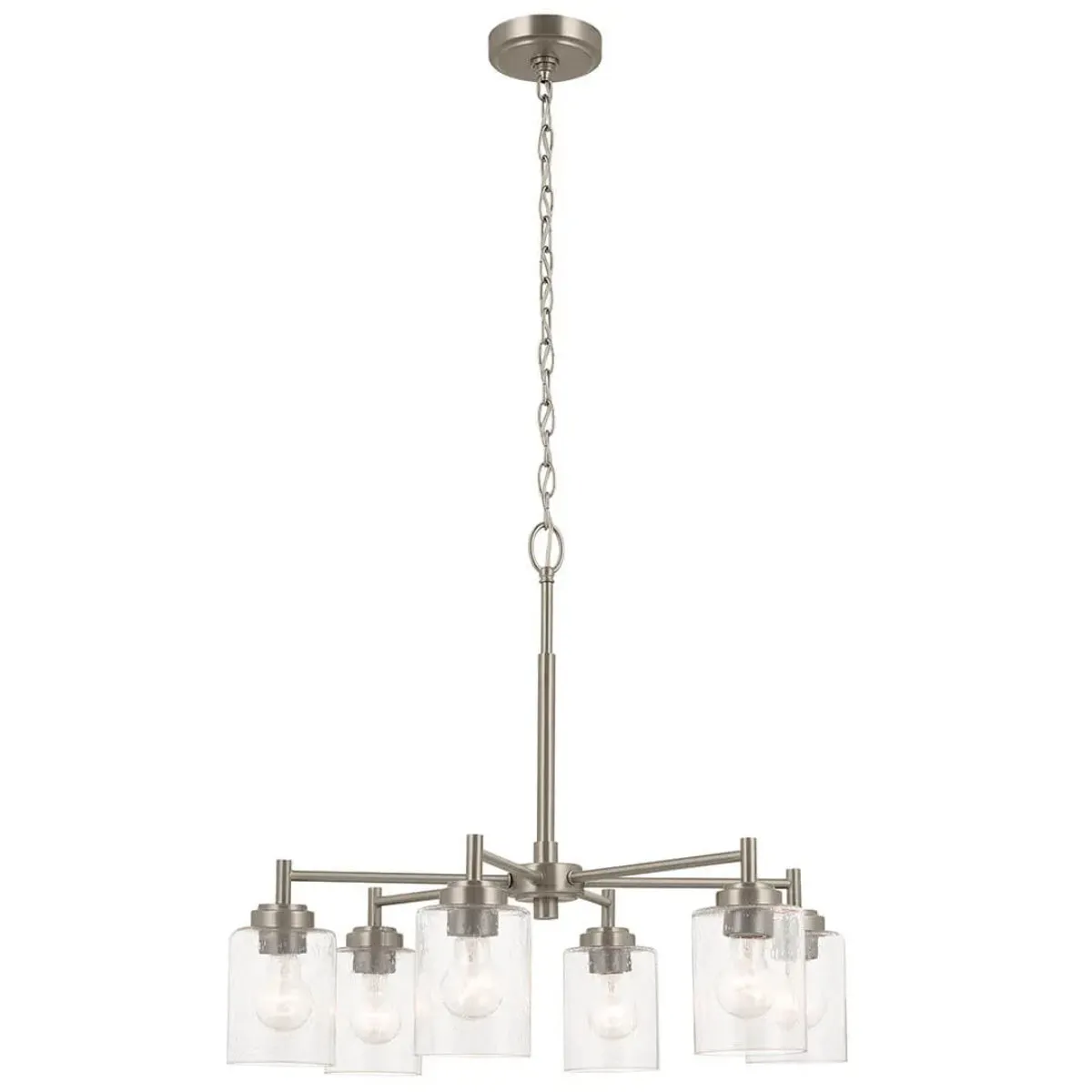 Winslow 26" 6-Light Chandelier, Brushed Nickel Finish