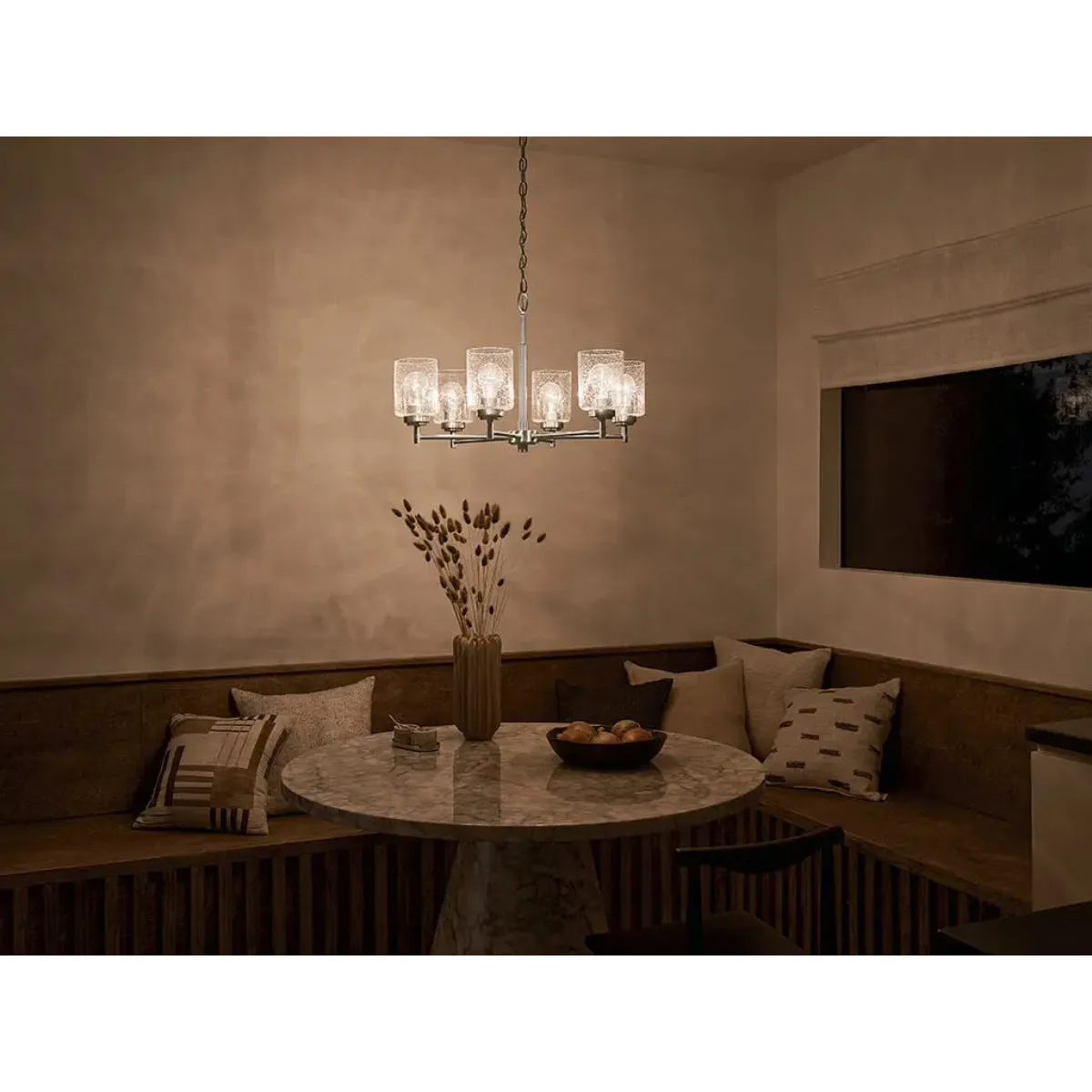 Winslow 26" 6-Light Chandelier, Brushed Nickel Finish