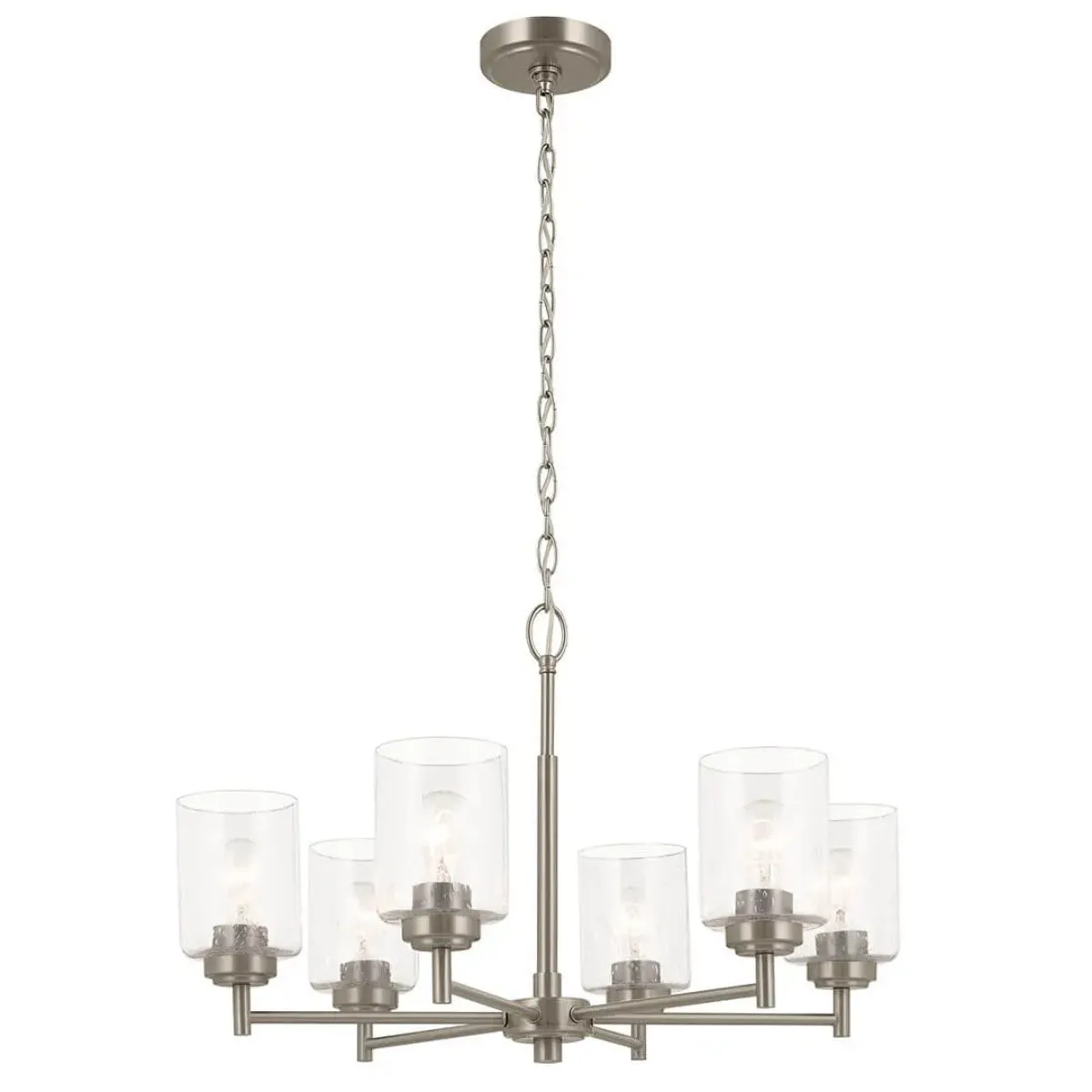 Winslow 26" 6-Light Chandelier, Brushed Nickel Finish