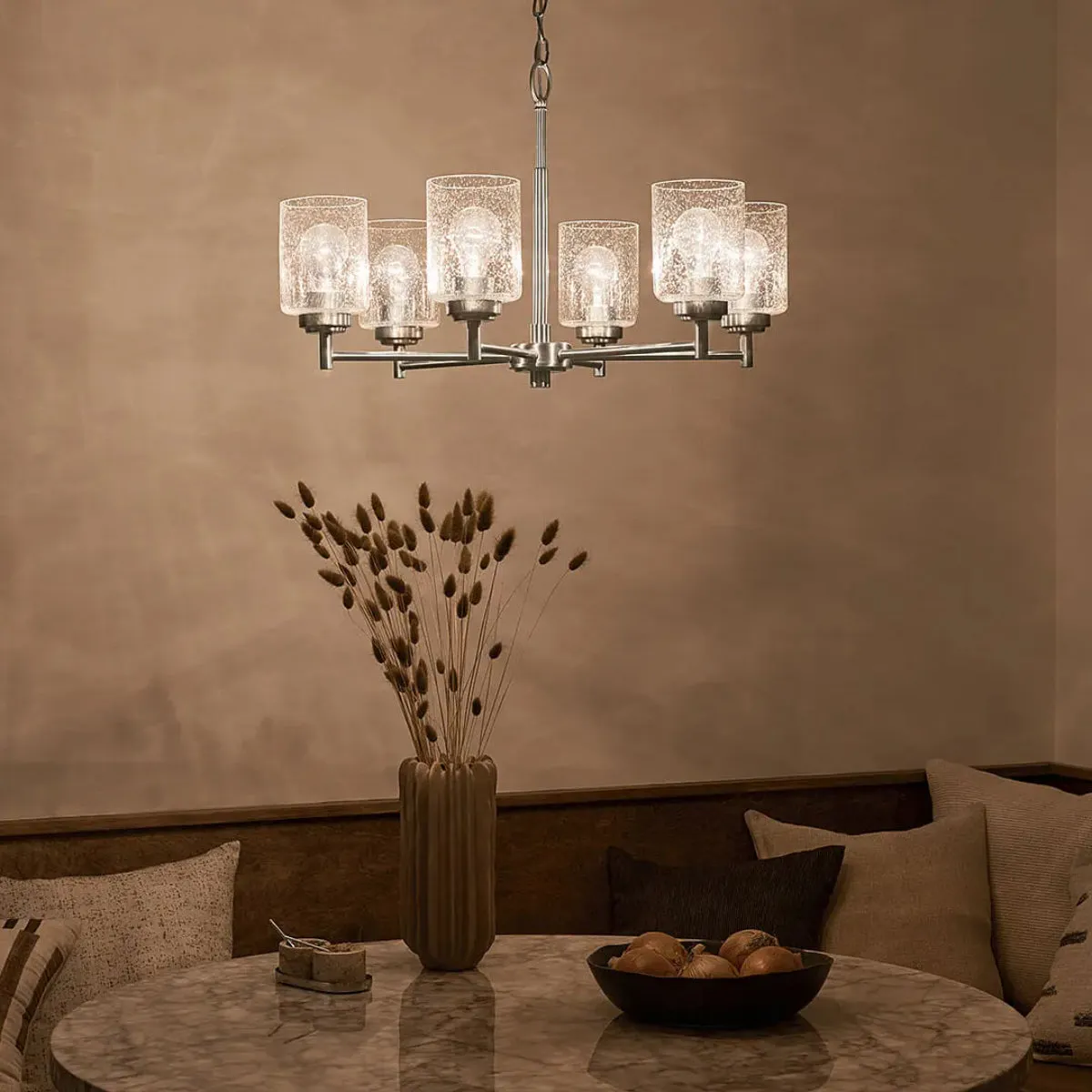 Winslow 26" 6-Light Chandelier, Brushed Nickel Finish