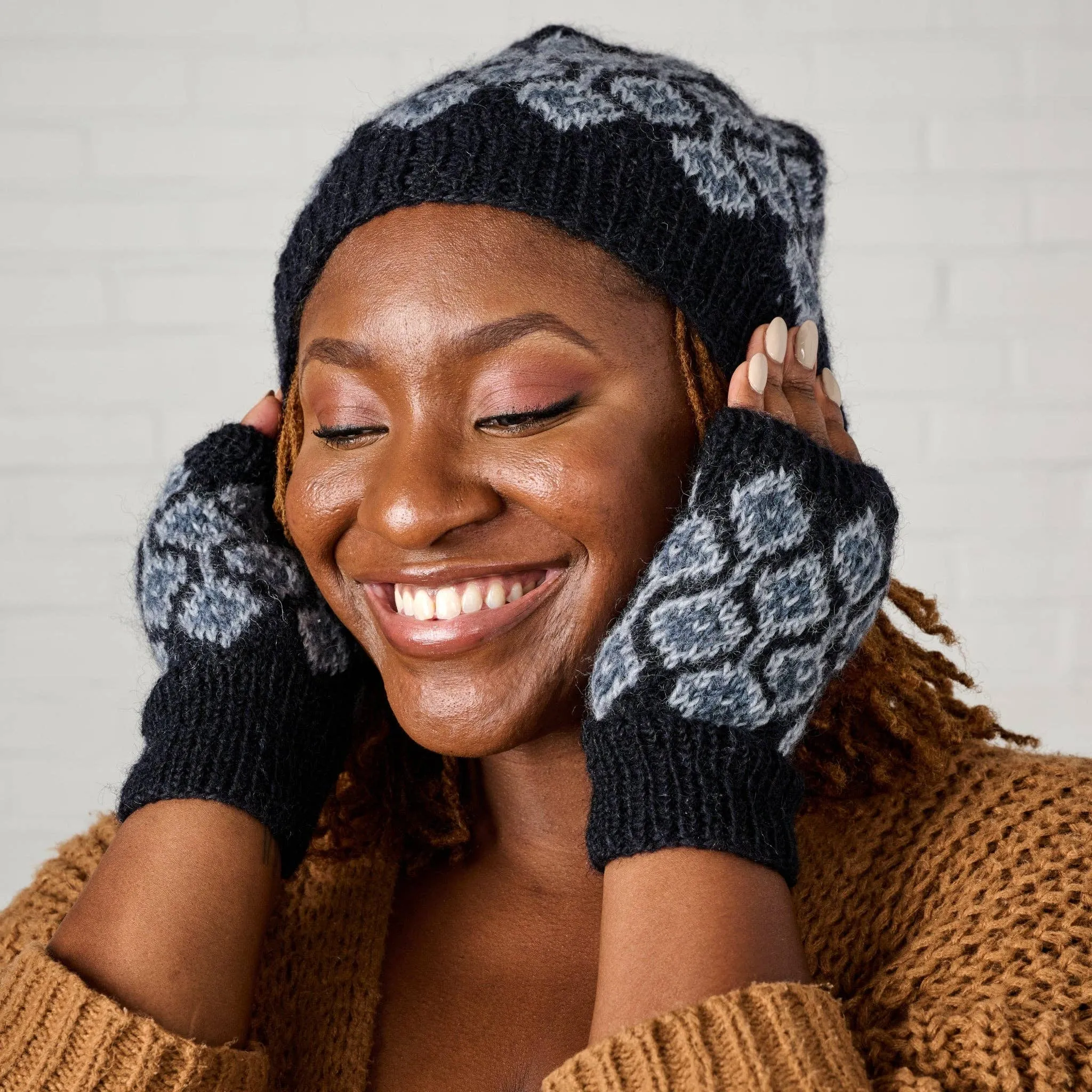 Winter Night Wool Wrist Warmers