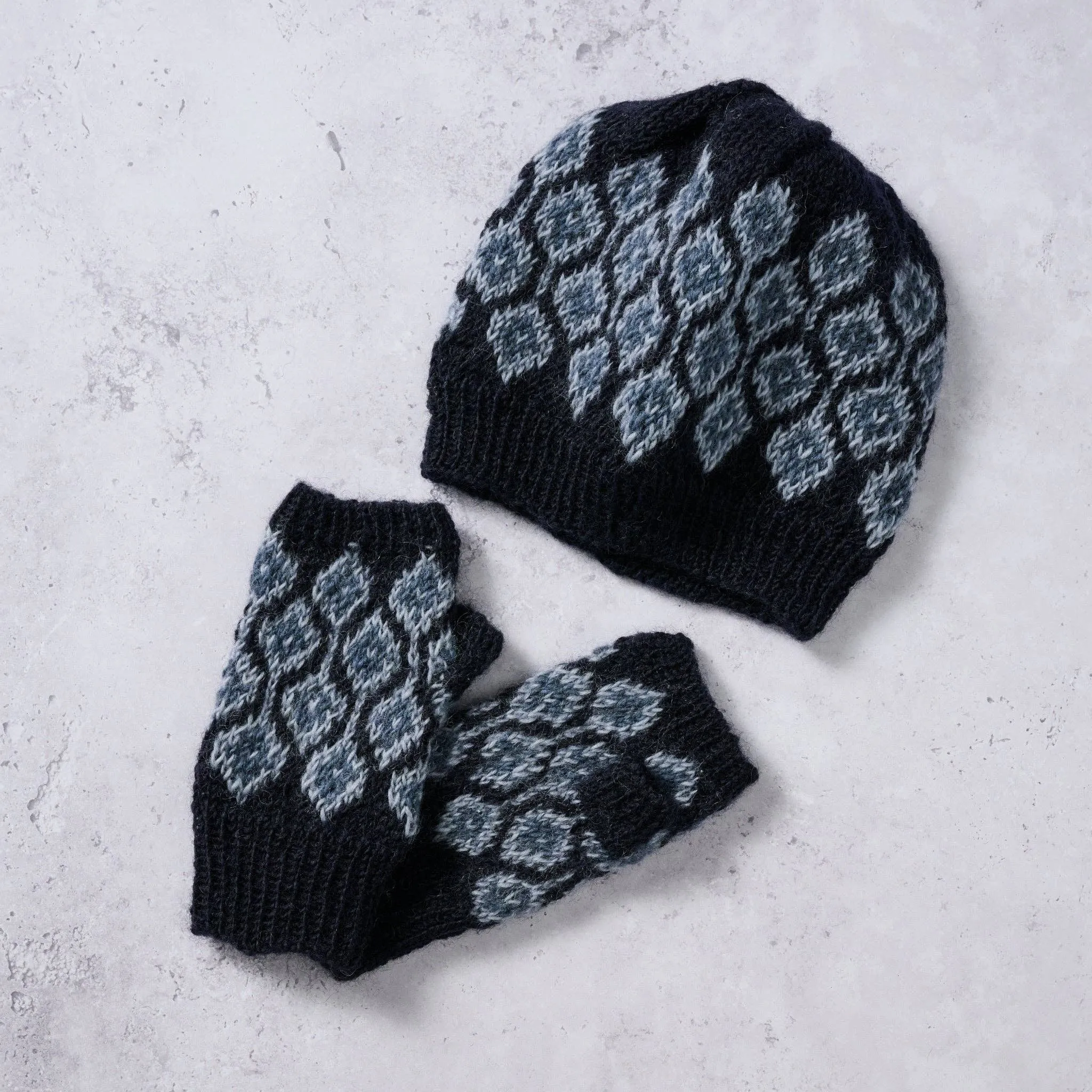 Winter Night Wool Wrist Warmers