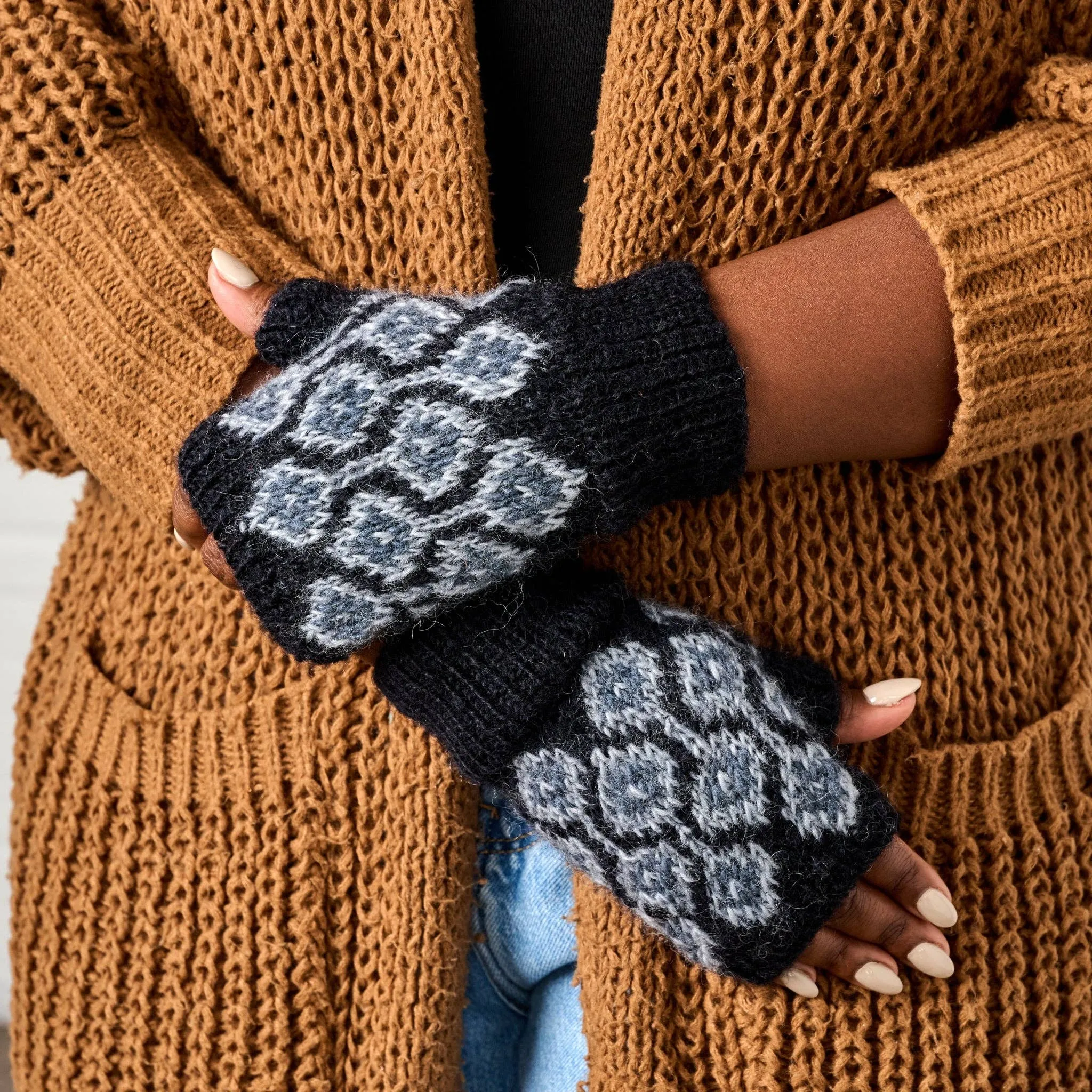 Winter Night Wool Wrist Warmers