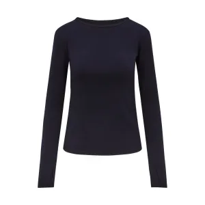 Womens Merino Long Sleeve,  Midnight